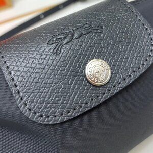 NWT Mini Longchamp Le Pliage Green Series Black Makeup 2 Way Canvas Crossbody XS